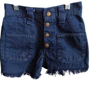 Boys 8 Vintage Shorts Farah Denim Snap Buttonfy Cut-Off Frayed Hem 1970's Hippy